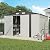 Verano Garden 10x8 FT Outdoor Storage Shed, Galvanized Steel Metal Garden Shed, Double Door W/Lock, Outdoor Storage Tool House for Backyard, Patio, Lawn