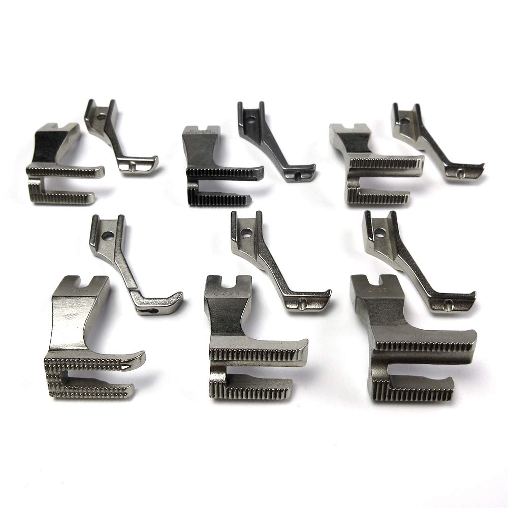 Evernice 6 Sets Walking Foot Piping & Welting Feet For Juki Du-141 Du-1181 Brother Db2-B797 B798 Yamata Highlead++