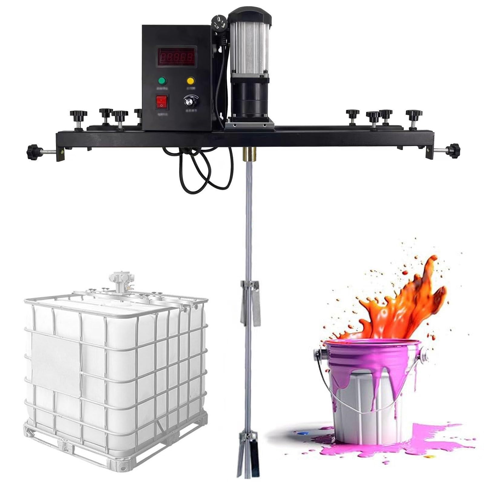 JKJZSALJ Ibc Electric Stirrer, 2000W Tank Mixer Machine, Commercial Paint Stirring, Capacity 1200L, 0-1000Rpm Adjustable Speed, Agitator For Ink Dissolver