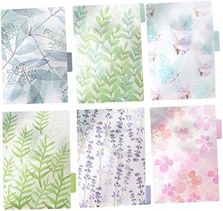 TEHAUX 6Pcs Divisores De Fichário De Caderno Colorido Com Bolsos Divisores De Página De Fichário De Página Inserível Colorido Divisórias De Caderno Divisórias De Página Guias De