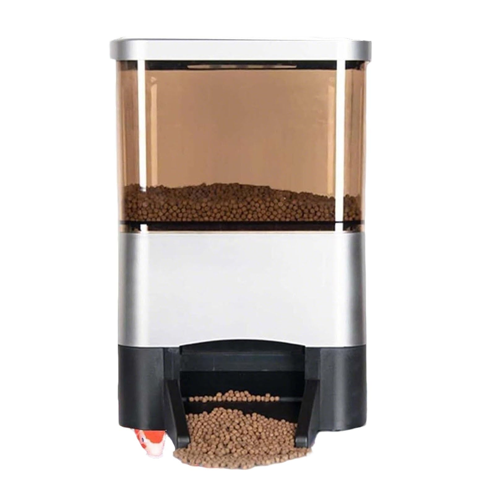 Distributeur nourriture poissons automatique solaire 10 L pour entretien grand aquarium et bassin