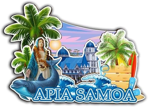 Apia Samoa Apia Magnet Fridge Magnet Wooden 3D Landmarks Travel Collectible Souvenirs Decoration Handmade -3422