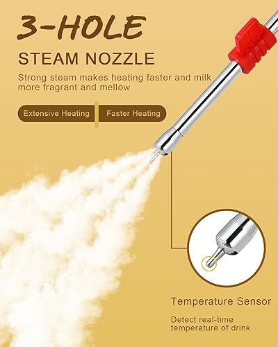 Miniatura 4 de Moonshan Espumador de leche de vapor comercial de 20 segundos de calentamiento rápido máquina de vapor de leche caldera de botón rápido máquina de