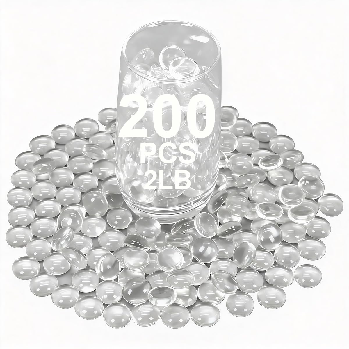 Mini Glass Gems Flat Bottom Marble Beads for Vase Aquarium Fish Tank