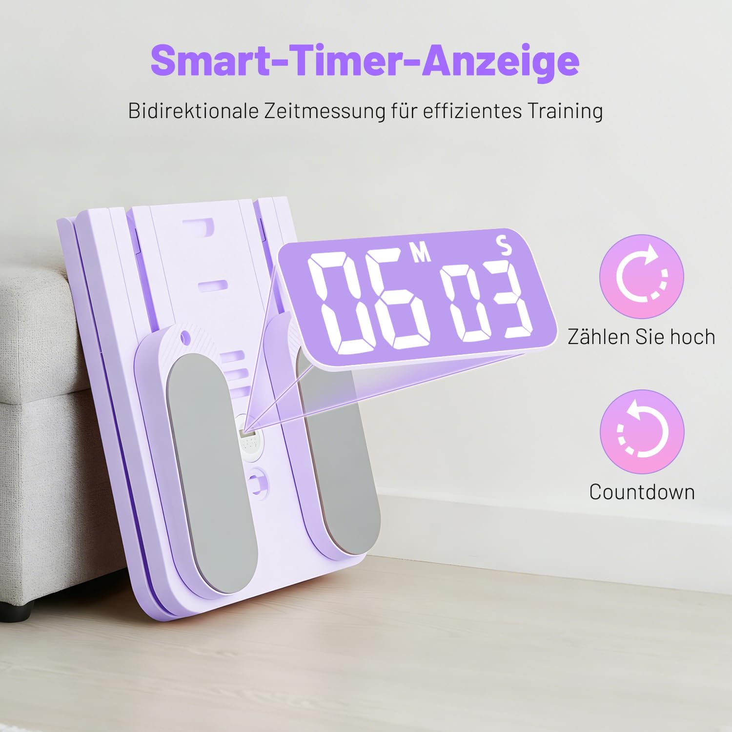 Pilates Board Set für zuhause - Faltbarer Reformer Pilates Maschine, Mini Pilates Reformer Board, Reformer für Pilates Premium - inkl. Timer, Widerstandsbänder, Griffe