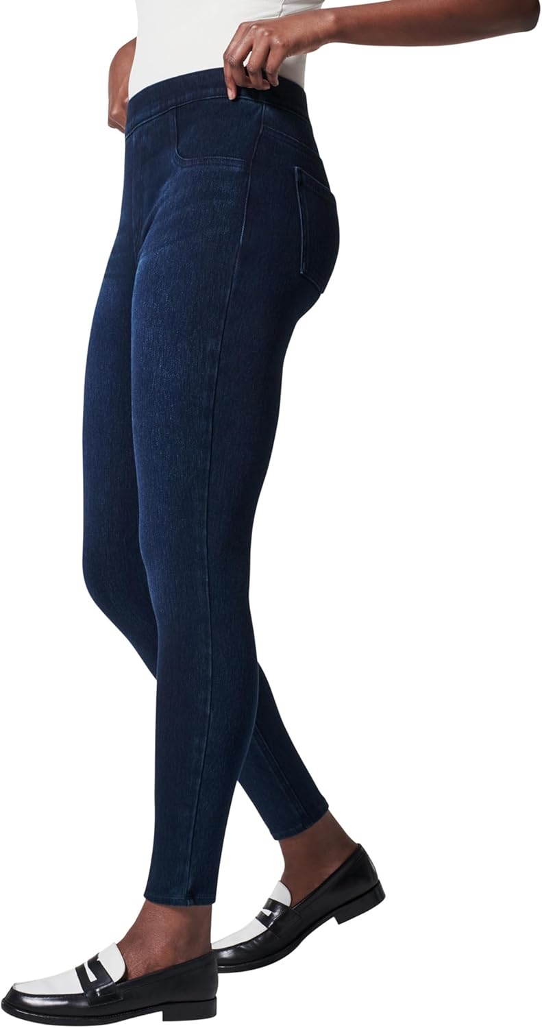 SPANX Jean-Ish Ankle Leggings - Everyday Leggings - Classic Jean Look - Hidden Core Shaping - Comfortable Denim Alternative - Twilight Rinse - Petite, 24.5 Inch Inseam - X-Small - Image 2