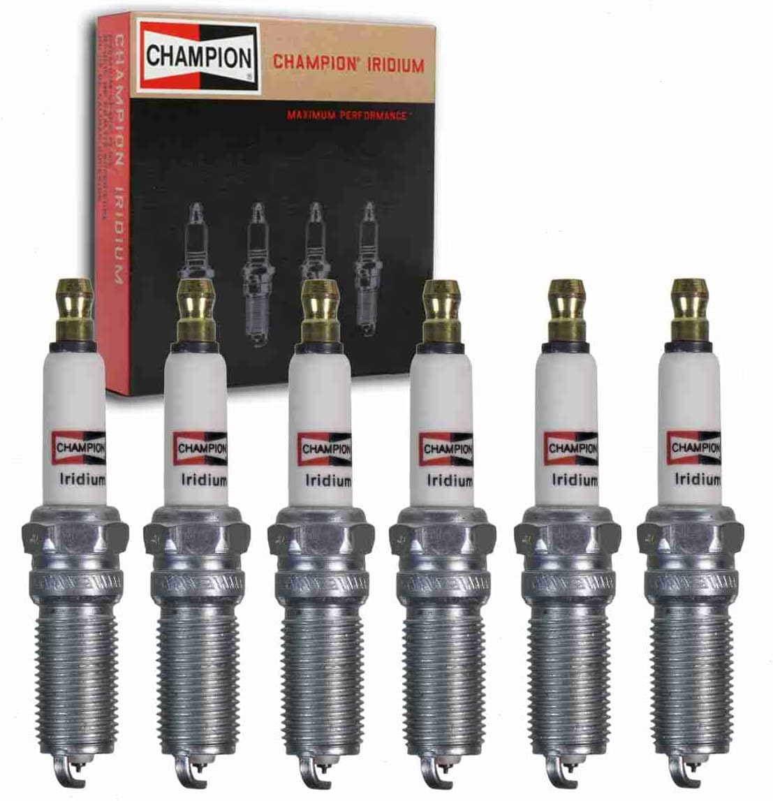 6 pc Champion Iridium Spark Plugs compatible with GMC Envoy 4.2L L6 2002-2009