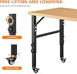 Cadre de l'atelier, lourd-duty DIY Pieds de meubles d'atelier, 20-inch Profondeur, hauteur réglable de 28,6-39 pouces, avec 4 Roulettes en métal de frein