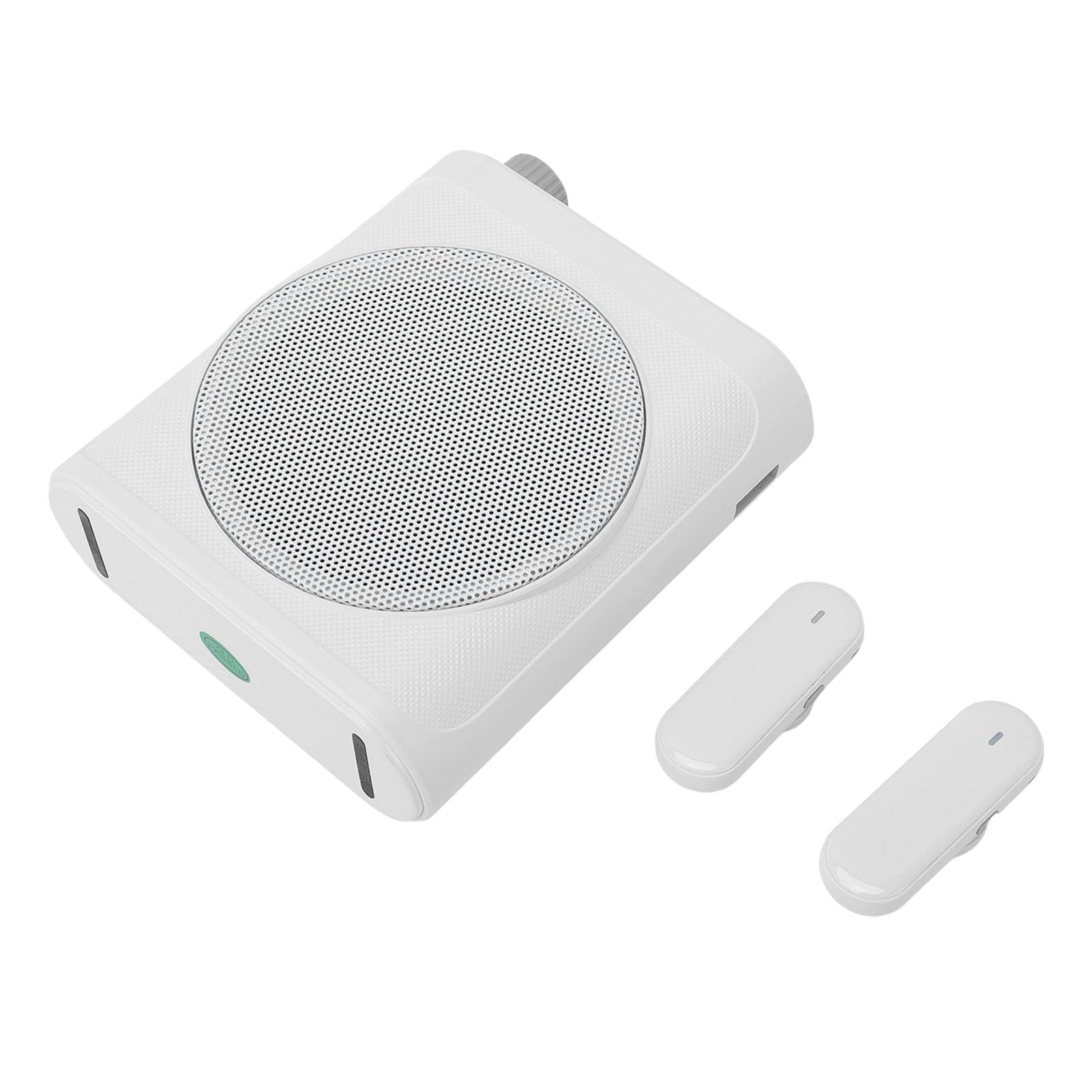 Amplificatore Vocale Wireless, Altoparlante da 76 Mm con Cancellazione del Rumore con 2 Microfoni Lavalier Magnetici, Bluetooth 5.4, Batteria da 25 Ore, per Conferenze, (Bianco)
