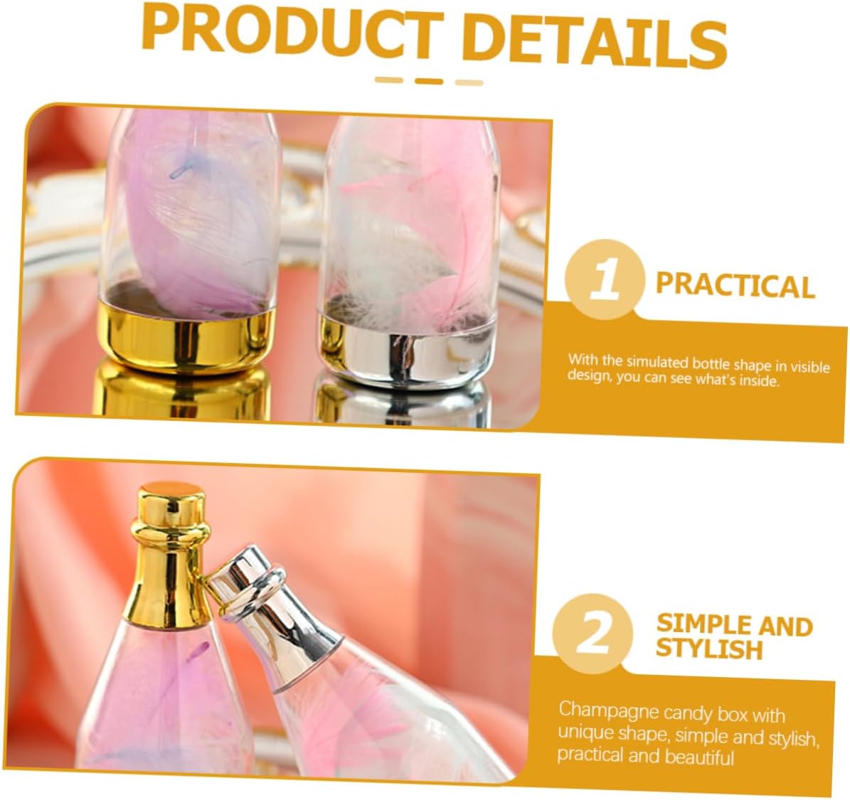 Bottle Shaped Candy Box Set Wedding Candy Containers Pp Material Miniature Mini Bottles