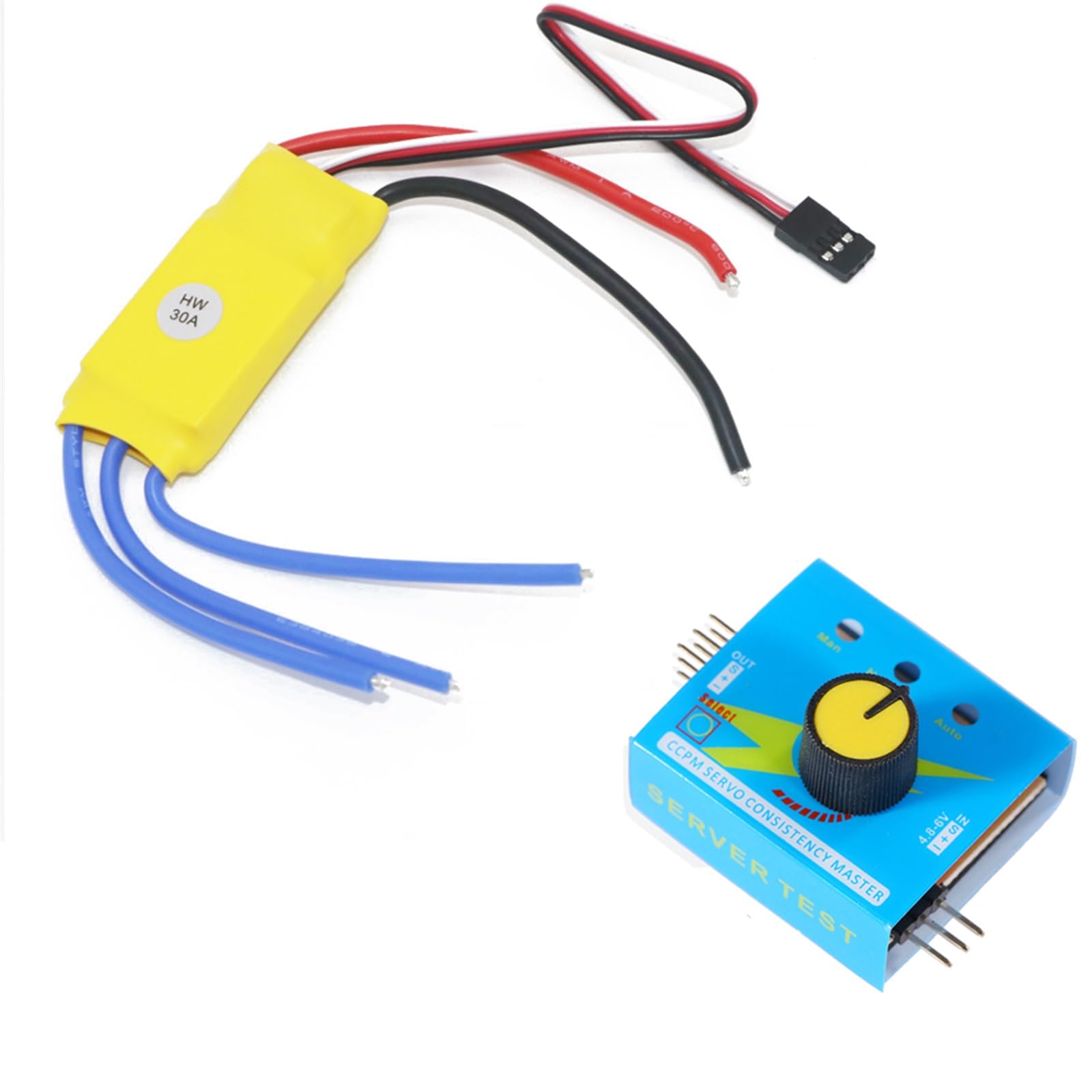 4 PCS Drone 30A Brushless Speed Controller RC ESC + Multi Servo Tester 3CH ESC 4.8-6V Kit Spare Part for F450 Multicopter Drone Accessories