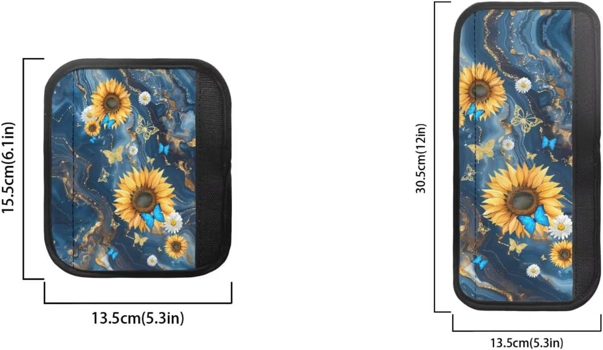 Refrigerator Handles Replacement 7Pcs Durable Protector Decoration Keep Appliance Clean for Fridge Microwave Stove Bathroom from Food Stains, Marble Sunflower Butterfly