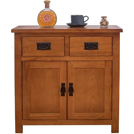 Oak Small Sideboard/2 Door 2 Drawer Mini Sideboard/Living Room Storage (Rustic) … : Amazon.co.uk ...