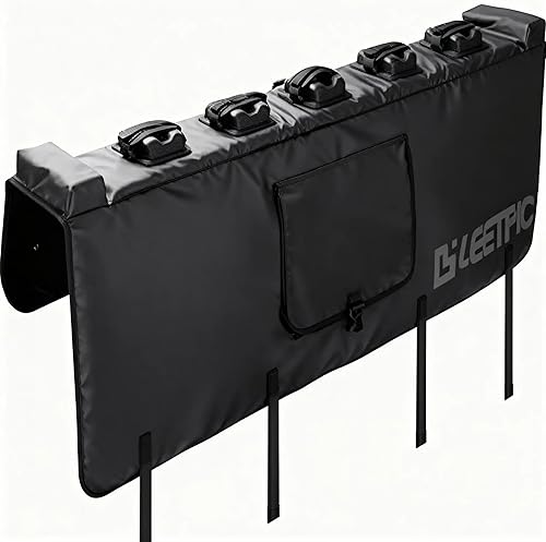 Miniatura 8 de LEETPIC - Almohadillas para cargar bicicletas en la puerta trasera de camioneta, con correas para asegurar el marco de bicicleta, para transportar