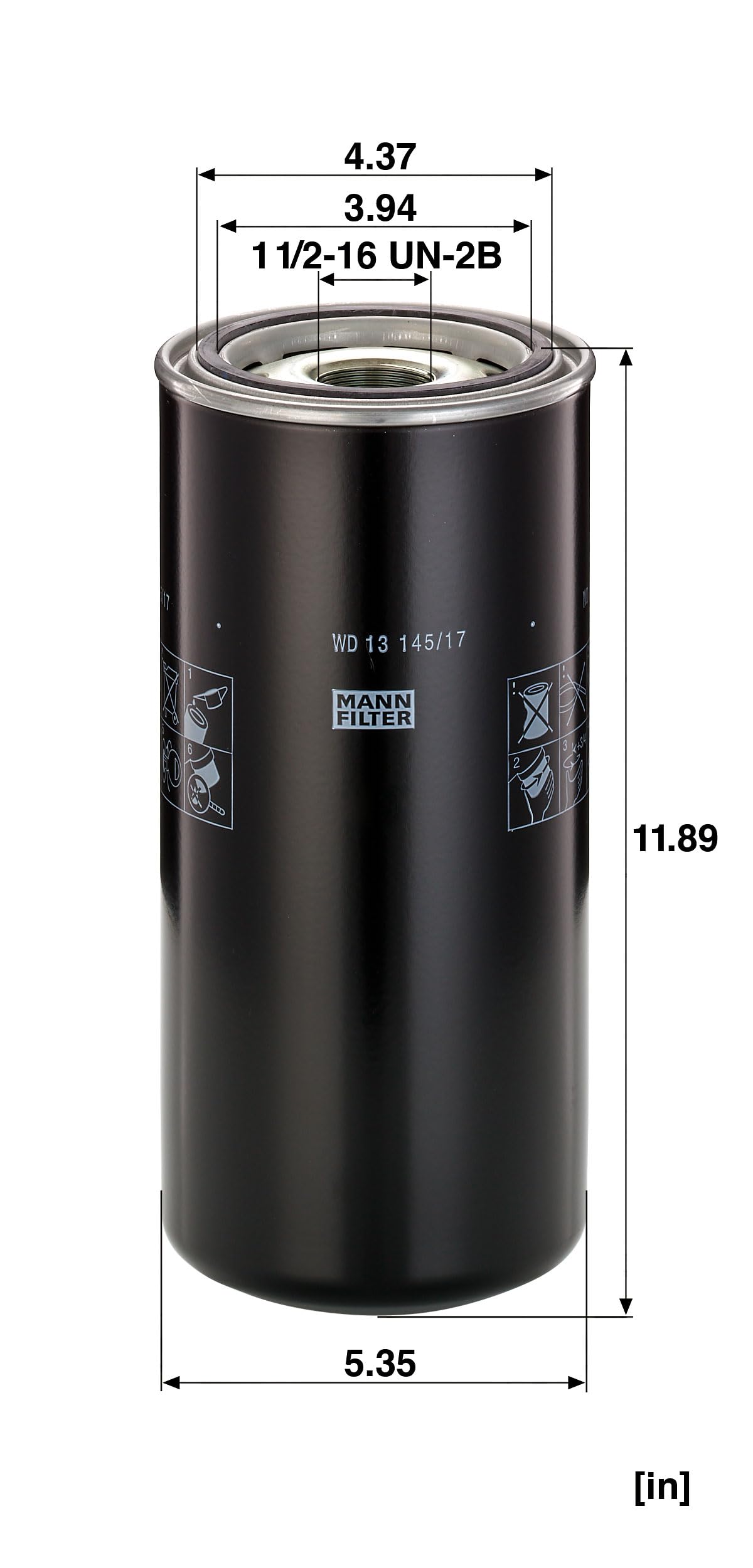MANN-FILTER WD 13 145/17 Filtro de aceite - para Aplicaciones fuera de autopista
