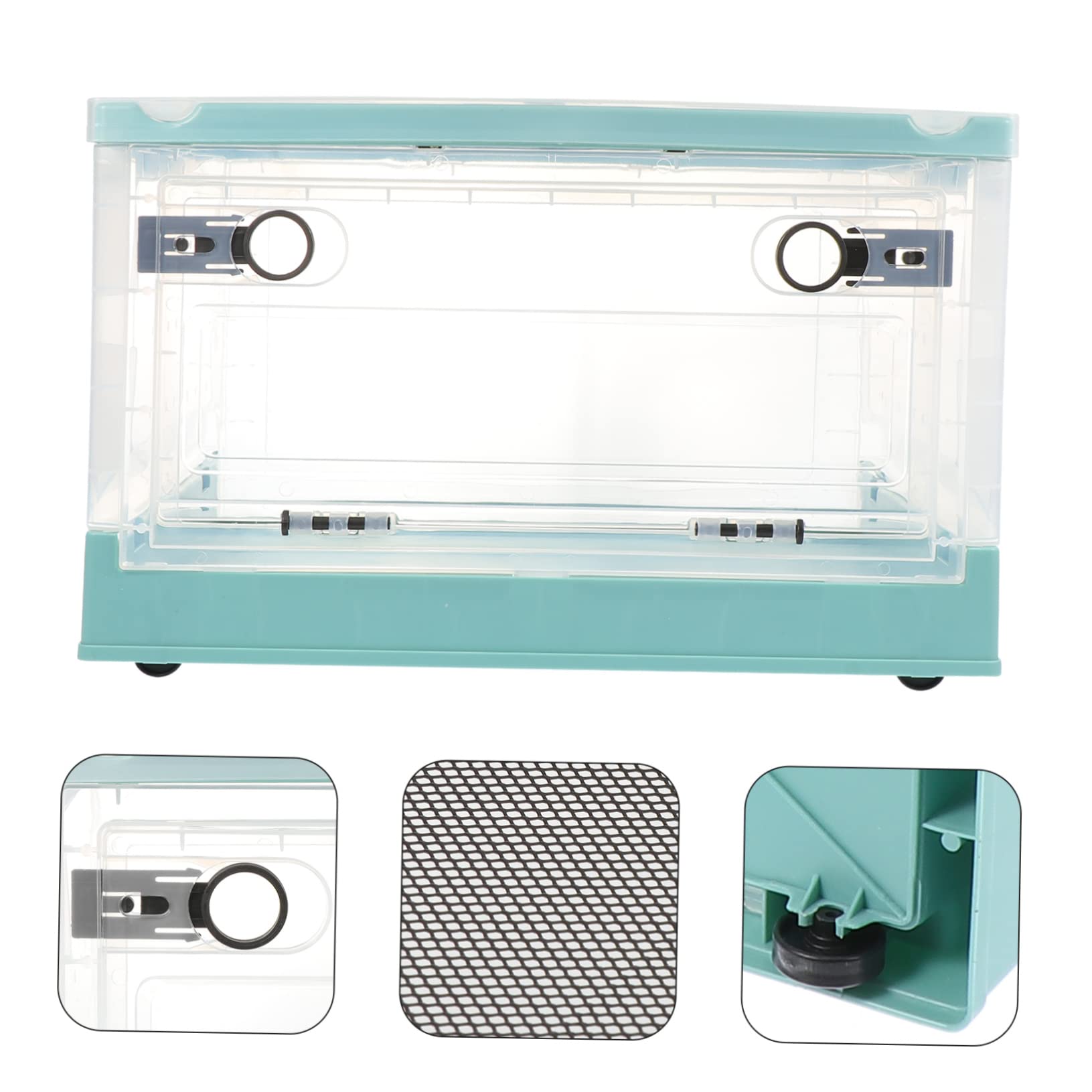 Jaula Portátil para Hámster de Plástico Azul, 1 Set, Compacta | Buena Circulación de Aire, Diseño Transpirable, Fácil de Operar, Contenedor para Cría de Mascotas, Accesorio para Mascotas