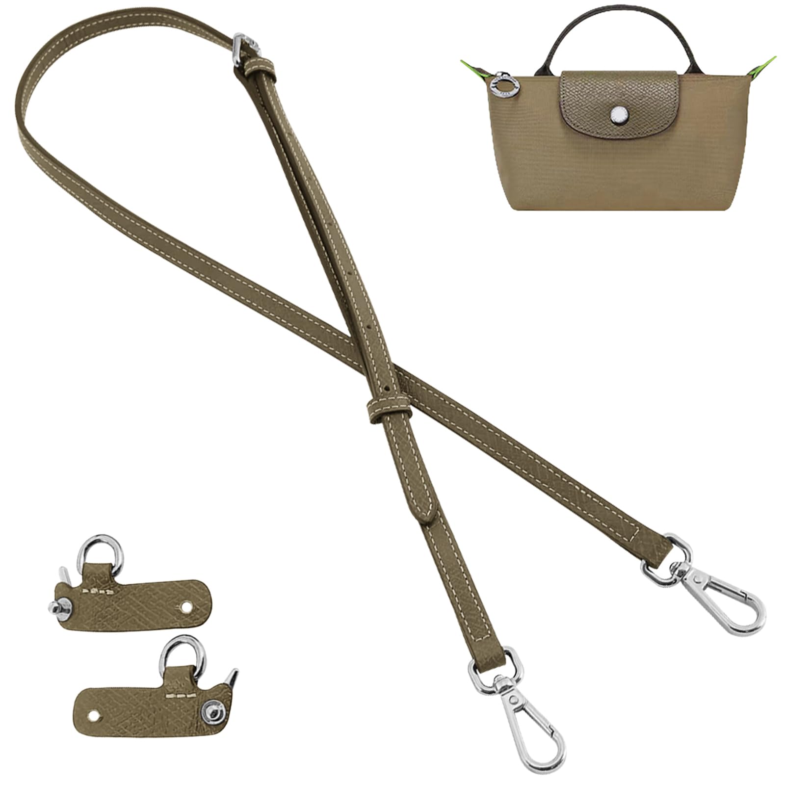 jiesinlov Rindsleder Taschen Riemen Umrüstsatz Ersatz verstellbaren Crossbody Schultergurt für Le Pliage XS Mini Pouch