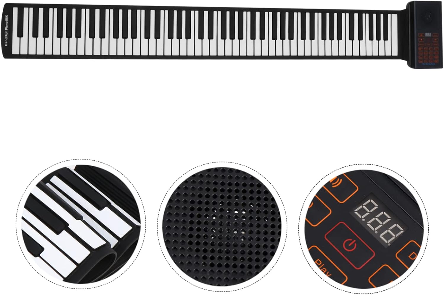 Totority Key Portable Up Electronic Piano Keyboard with Rhythms and Timbres USB Connectivity for Computer and Mobile Lightweight Hand Rolled Digital Instrument for Music Learning and