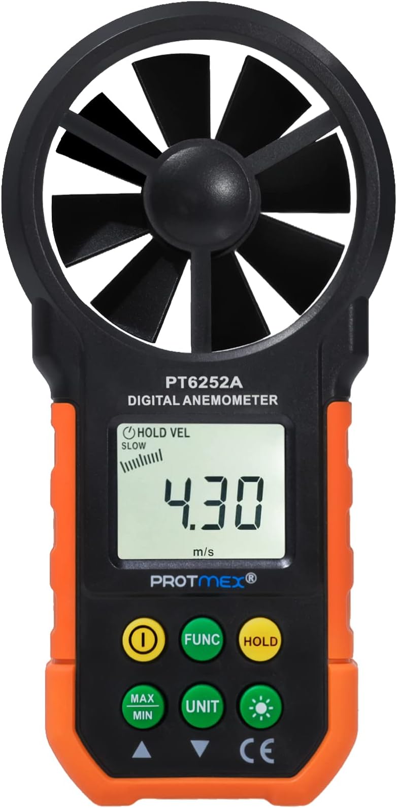 Protmex PT6252A Handheld Anemometer Portable, CFM Meter Wind Speed Meter, Airflow Gauge, Air Volume Meter, Air Velocity Measuring Flow Meter, Anemometer with Backlight