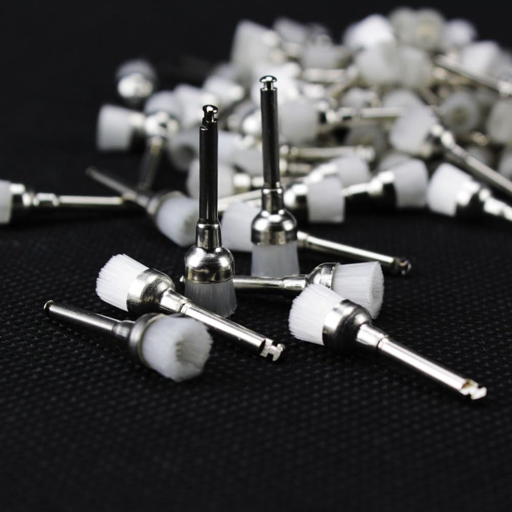 Airgoesin 100pcs Nylon Buffing Polishing Brush Polisher Latch Type RA 2.35 Grindering Power Rotary Cleaning Tools