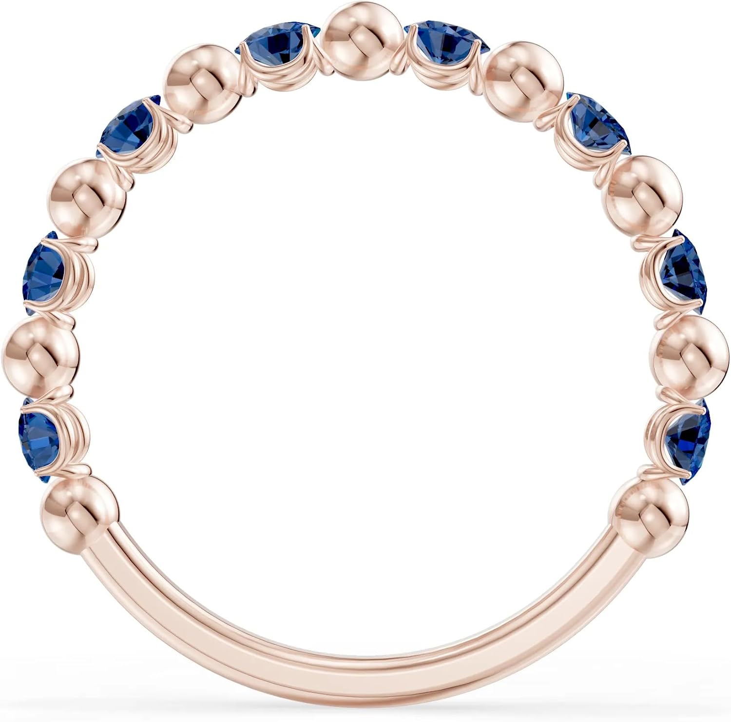 PEORA Round Cut Blue Sapphire Stackable Band Available in Solid 10K, 14K or 18K Ring – White, Yellow or Rose Gold