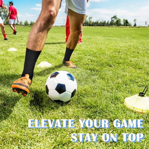Image of CASMON 1Pair Non Slip Socks Grip Soccer Socks for Men Women Youth Kids, Anti Slip Football Basketball Socks with Grip Pads