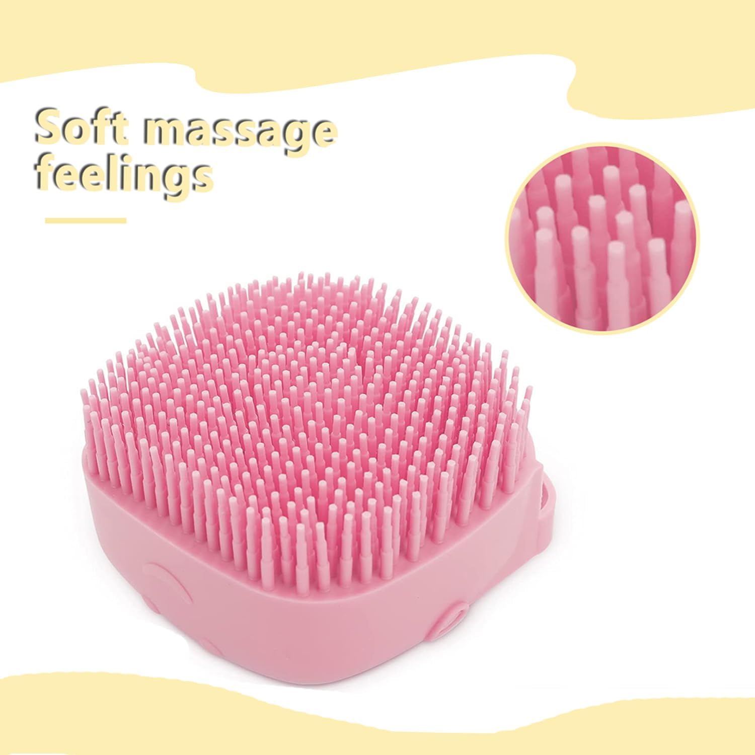 Youery 3PCS Dog Cat Bath Brush, Pet Bathing Brush, Pet Grooming Soothe Massage with Shampoo Dispenser Soft Silicone Bristle, for Dogs and Cats Long Short Haired Puppy Washing Shower Grooming