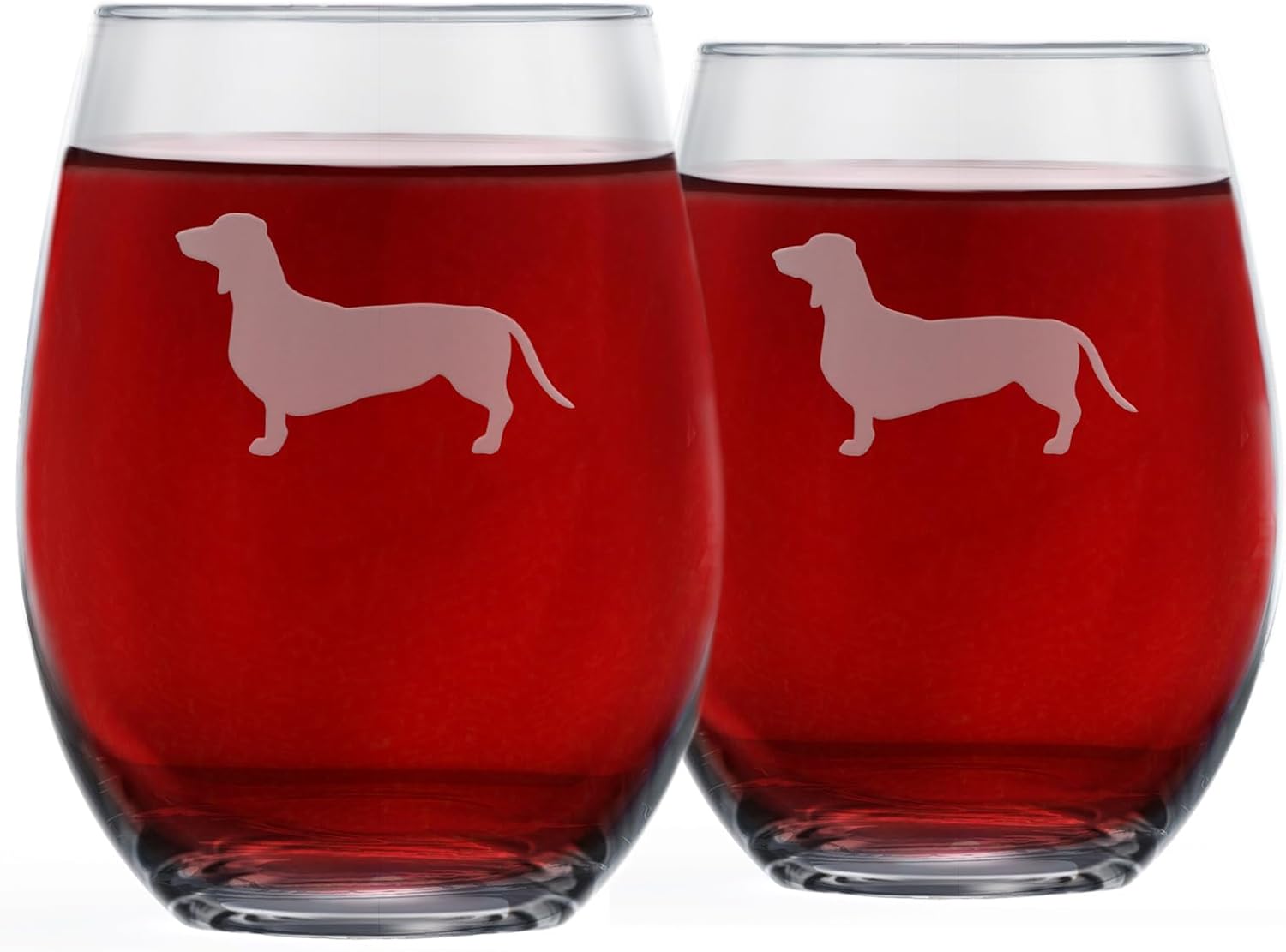 German Shepherd Stemless Wine Glasses (Set of 2) | Unique Gift for Dog Lovers | Hand Etched with Breed Name on Bottom