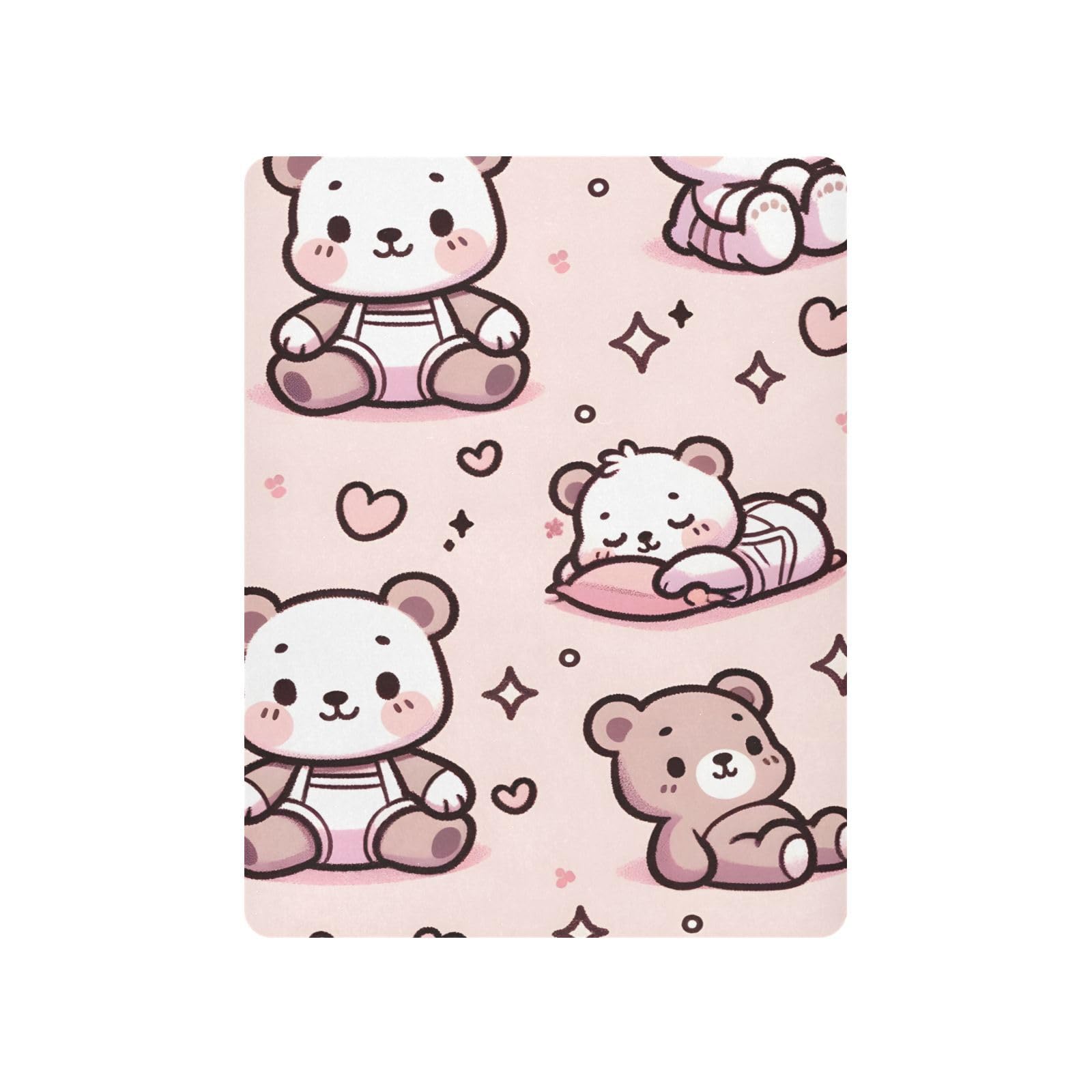 JIPONI Little Bears Soft Playard Sheet- Pack & Play Sheets Fitted, Breathable Mattress Cover for Standard Size Play Yard, 39’x27’x5’