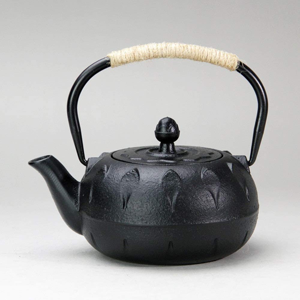 Teiera in ghisa con Tazze da tè in Stile Giapponese tetsubin tè bollitore con infusore Ferro Set da tè Regalo per Adulti Padre Madre Famiglia (Nero, 60ml)