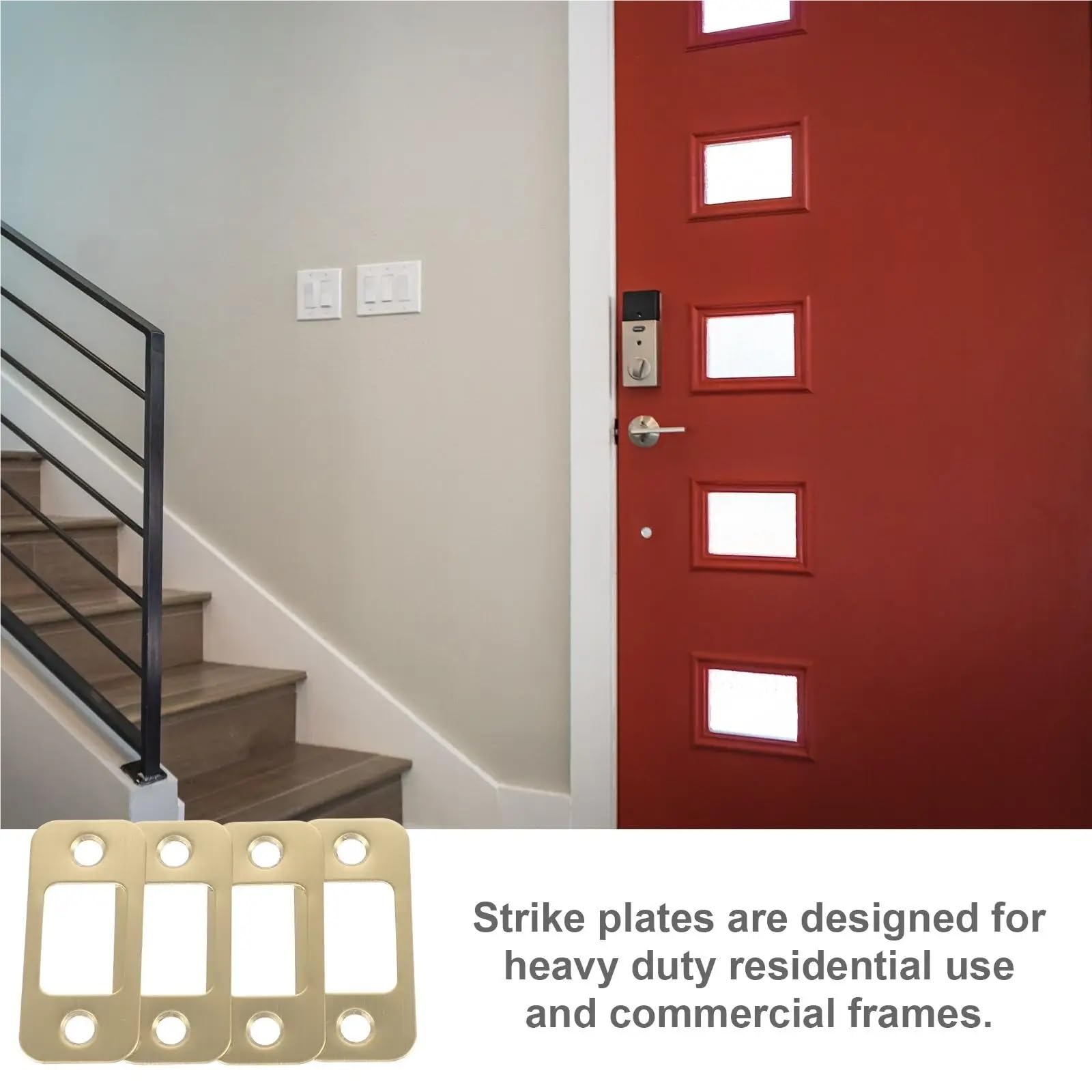 Lot de 20 gâches de porte - Accessoires de verrouillage de porte - Kit de renfort - Loquet de sécurité - Barre latérale en acier inoxydable