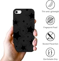 Vista 6 de Paquete de 2 Fundas Lindas y Geniales de Estrellas Negras para iPhone 7/8 / SE 2020 / SE 2022 de 4.7 Pulgadas, Funda Estética, Antiarañazos