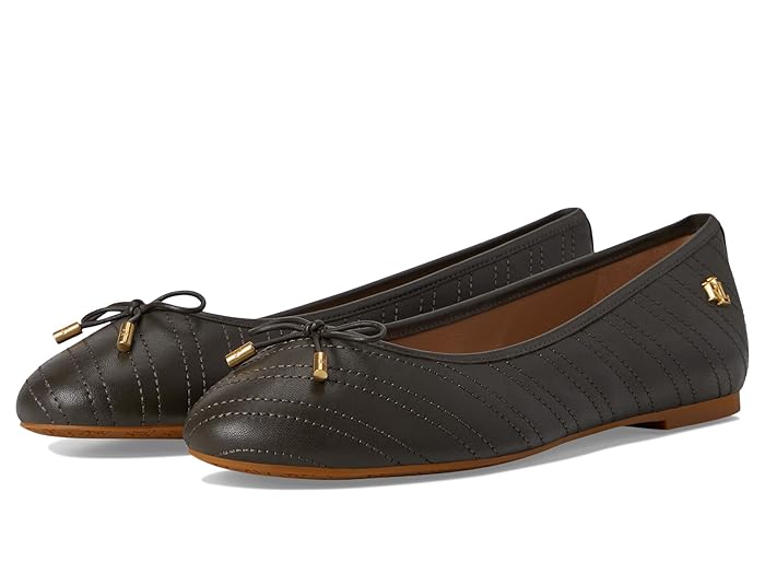 Women's Lauren Ralph Lauren Jayna Stitched Leather Flat