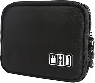 電子ケーブルポーチ,ポータブル収納ケース 電子機器用キャリングバッグ - 充電器ケーブル モバイルバッテリー USBメモリ対応 電子小物整理バッグ | コード整理 充電ケーブル収納 持ち運び便利