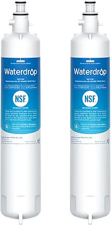 Waterdrop Replacement for GE® RPWFE®, RPWF (Built-in CHIP) Refrigerator Water Filter, Compatible with GFE28GYNFS, GFE28GELDS, PFE28KELDS, PFE28KYNFS, GFD28GELDS, PWE23KELDS, 2 Filters