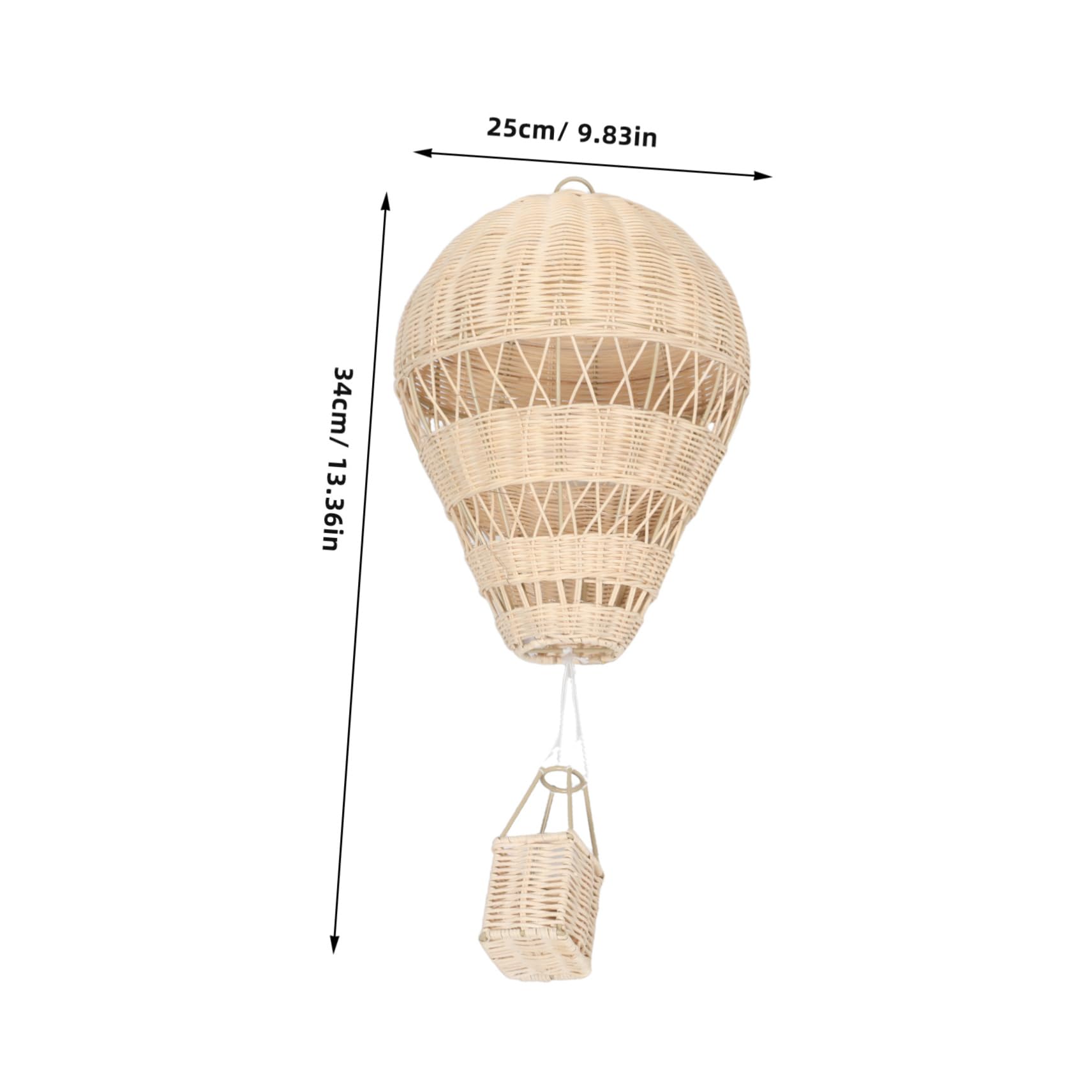 ABOOFAN Geflochtener Rattan Heißluftballon Handgefertigt Mit Lichterkette Für Kinderzimmer Deko Hängend Fotorequisite