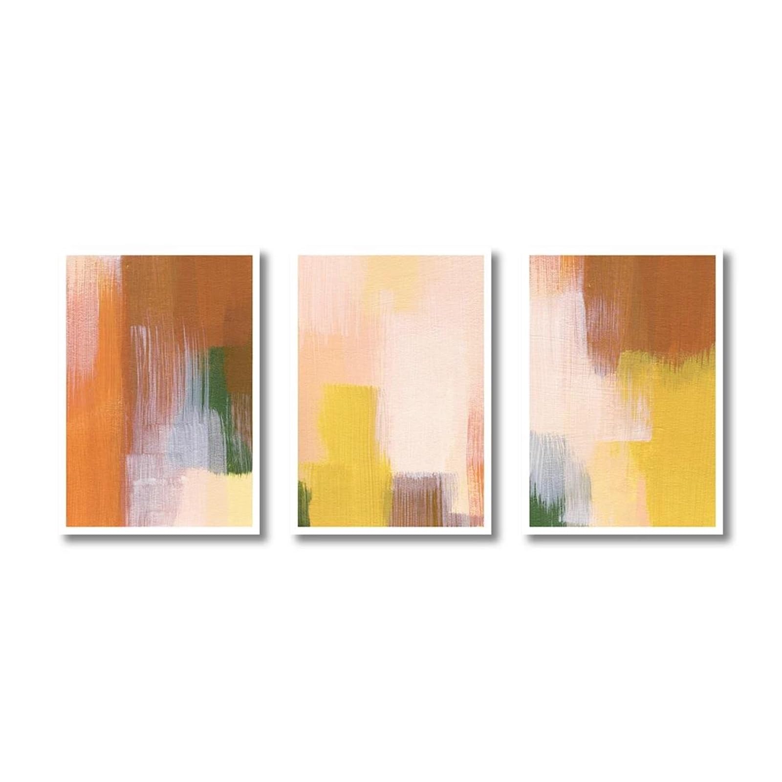 Toile imprimée blocs de couleurs pour un salon contemporain et chaleureux