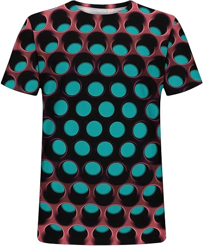 Miniatura 4 de Camisetas de verano para hombre, casual, elegante, manga corta, neón, abstracto, 3D, impresión, camiseta de trabajo, novedad, ropa gráfica 2023