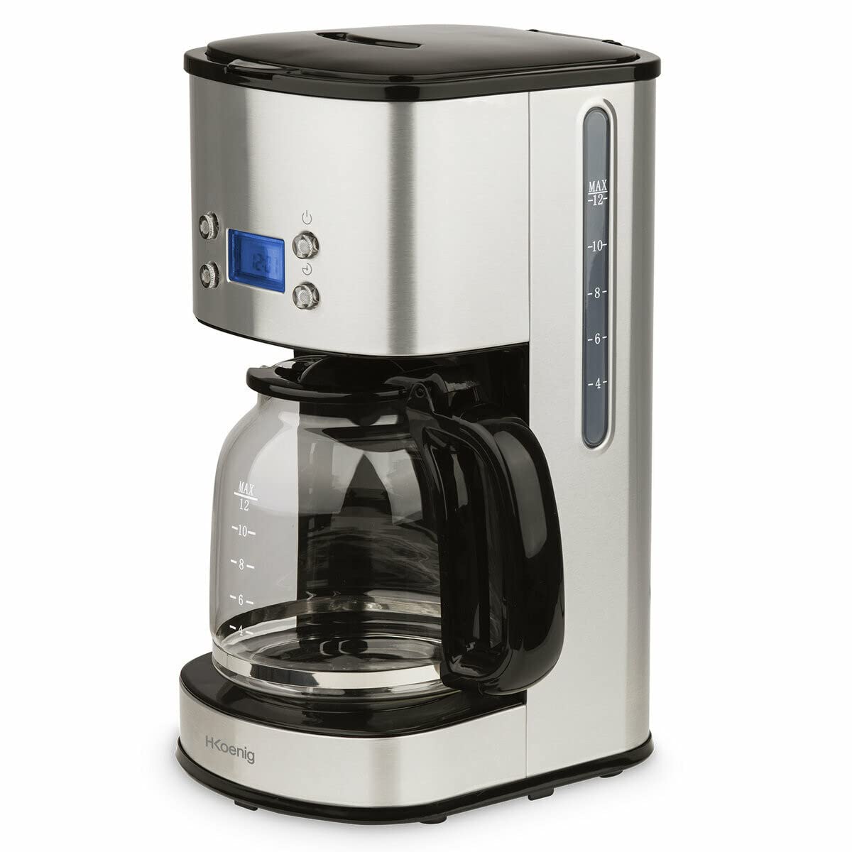 H.Koenig MG30 Cafetière Programmable 1,5L 1000W Rouge Inox