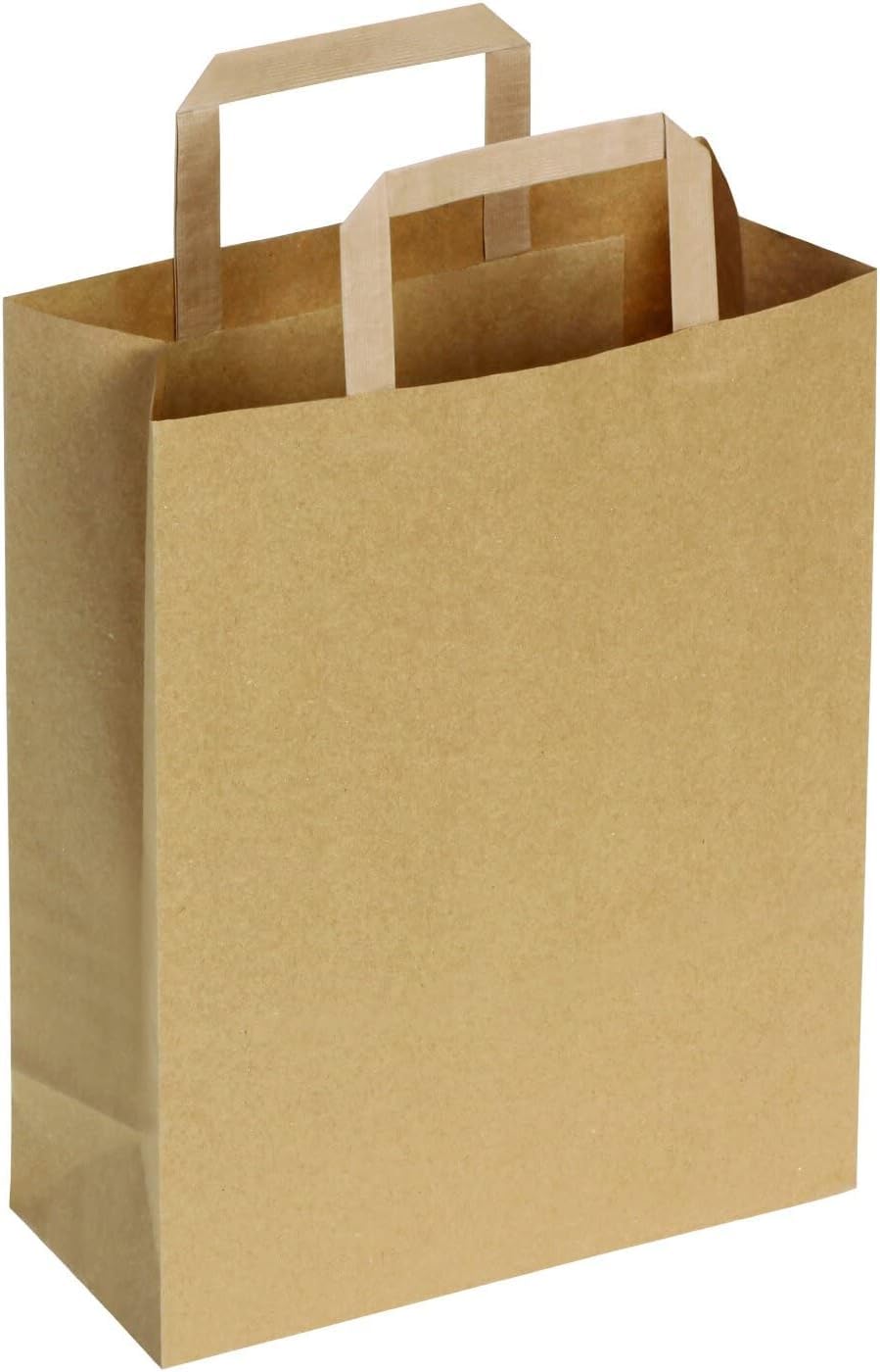 DeinPack Lot de 50 sacs en papier 32 x 12 x 40 cm - Respectueux de l'environnement - Grands sacs cadeaux en papier biodégradables et compostables - Marron