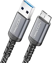 deleyCON 1.5 m USB 3.0 Micro-B Cable 5 Gbps - USB-A to Micro-B - Data Cable for External Hard Drives HDD/SSD - for Toshiba, WD, Seagate, Samsung Galaxy S5/Note 3/Note Pro 12.2 etc.