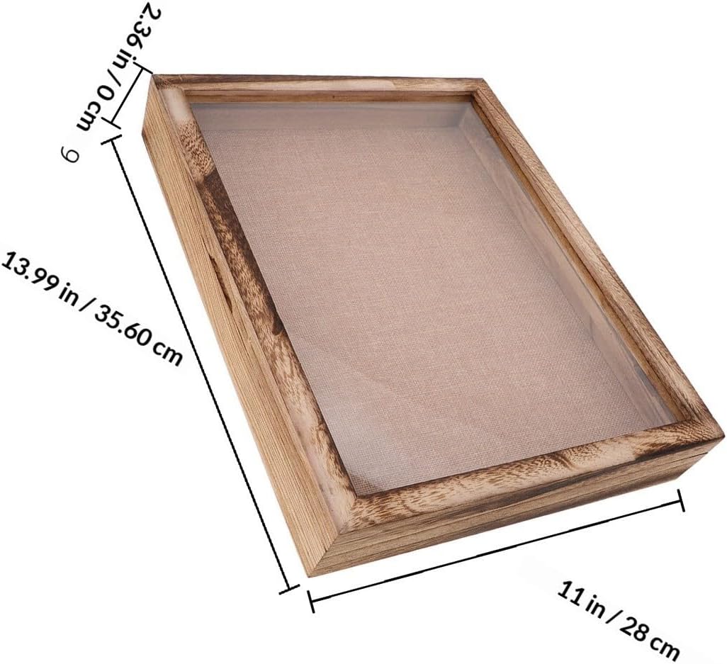 Wooden Vintage Medal Display Frame with Scratch Resistant Panel