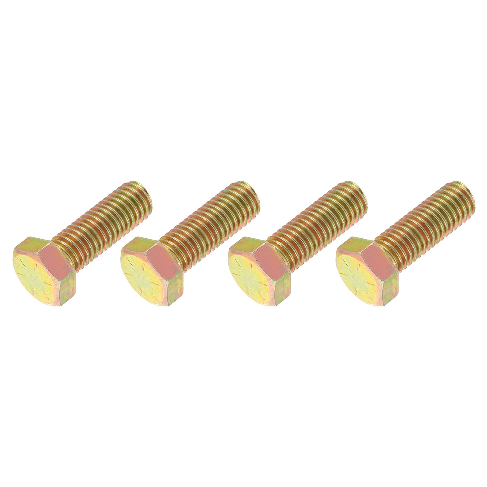 METALLIXITY Hex Bolts (1/2-13 x 1-1/2") 4Pcs, 8 Grade Carbon Steel Zinc Plated, UNC Coarse Thread, External Hex Drive