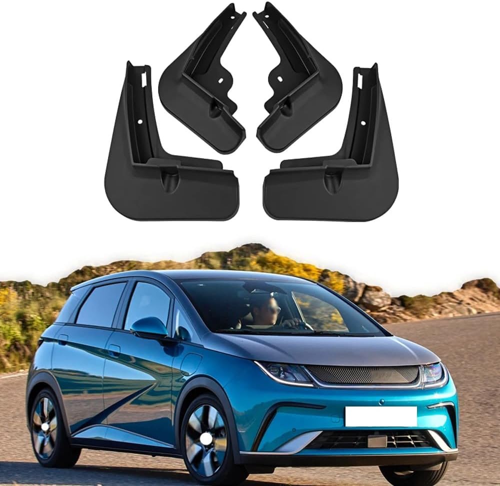 RESKIU 4PCS Mud Flaps for BYD Dolphin EA1 2021 2022 2023 2024, Splashproof No Drill Easy Install Front Rear Wheel Protection Fender Mudflaps All-Weather Splash Guards