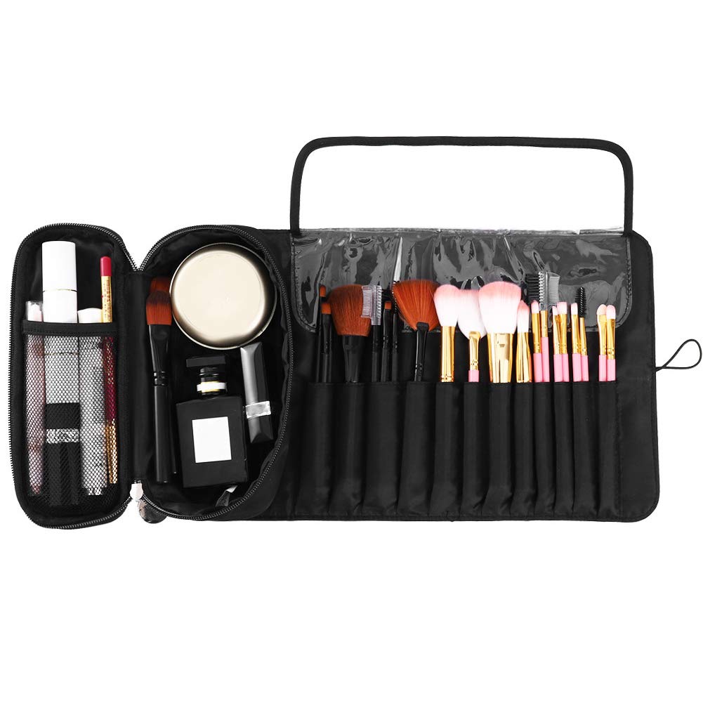 Składany organizer na kosmetyki Pędzle do makijażu Szminka Cream Beauty Tool Makeup Bag - Black