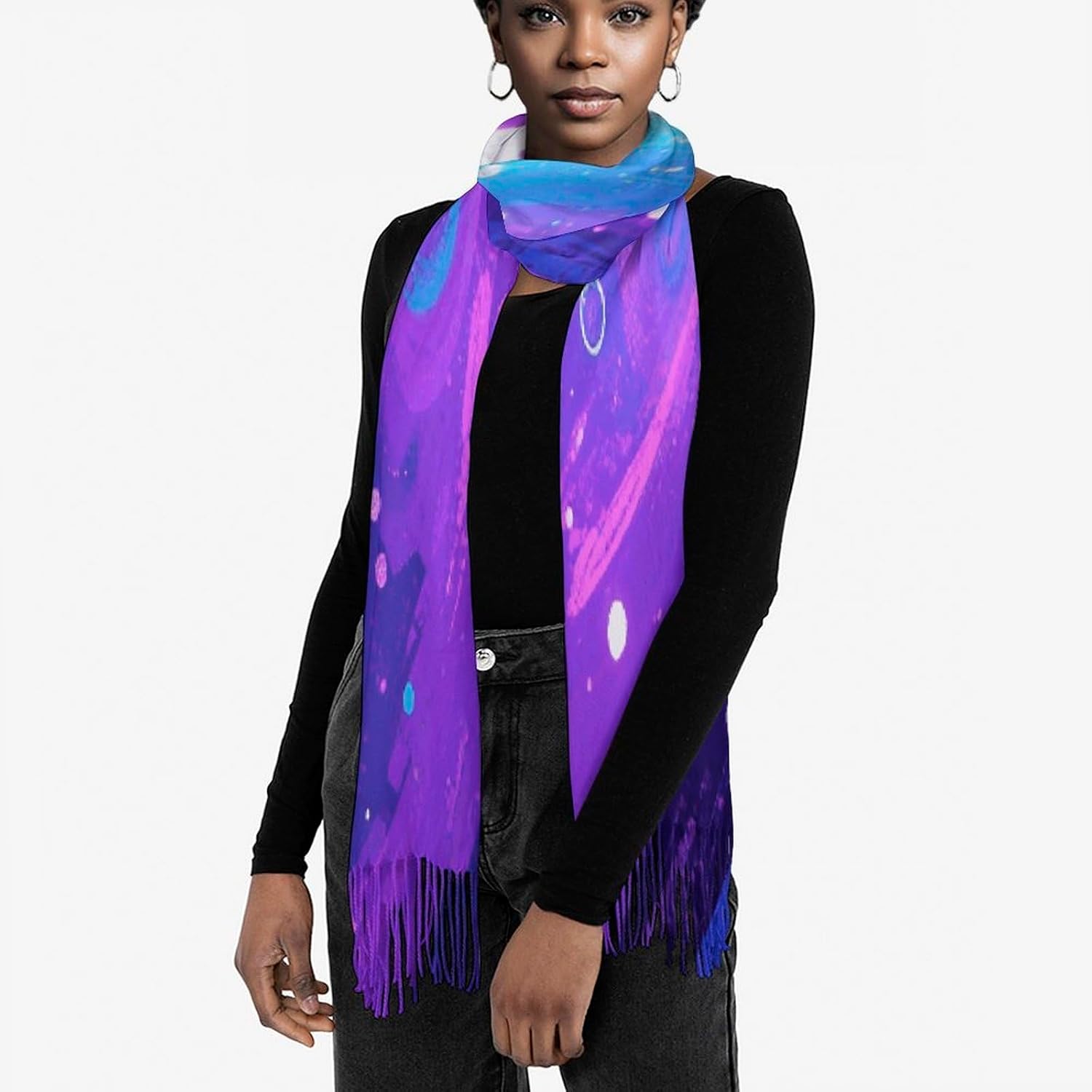 Starry Print Scarf for Women Men Classic Fashion Blanket Scarves Soft Cashmere Feel Scarf Cold Weather Warm Long Shawl Winter Large Scarves Classic Blanket Scarfs Thick