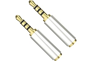 2.5mm Female to 3.5mm Male Stereo Headphones Jack Adapter (2-Pack)