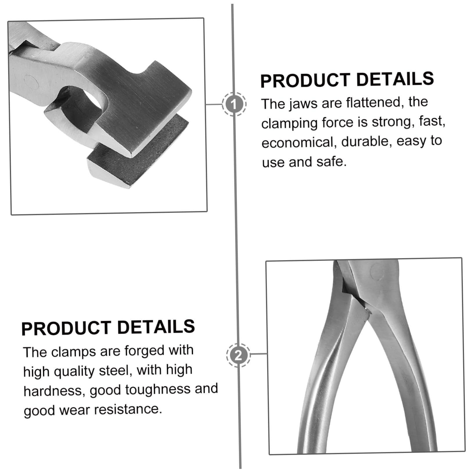 Alicates de Punta Plana para Cuero y Manualidades Diy, Acero Plata