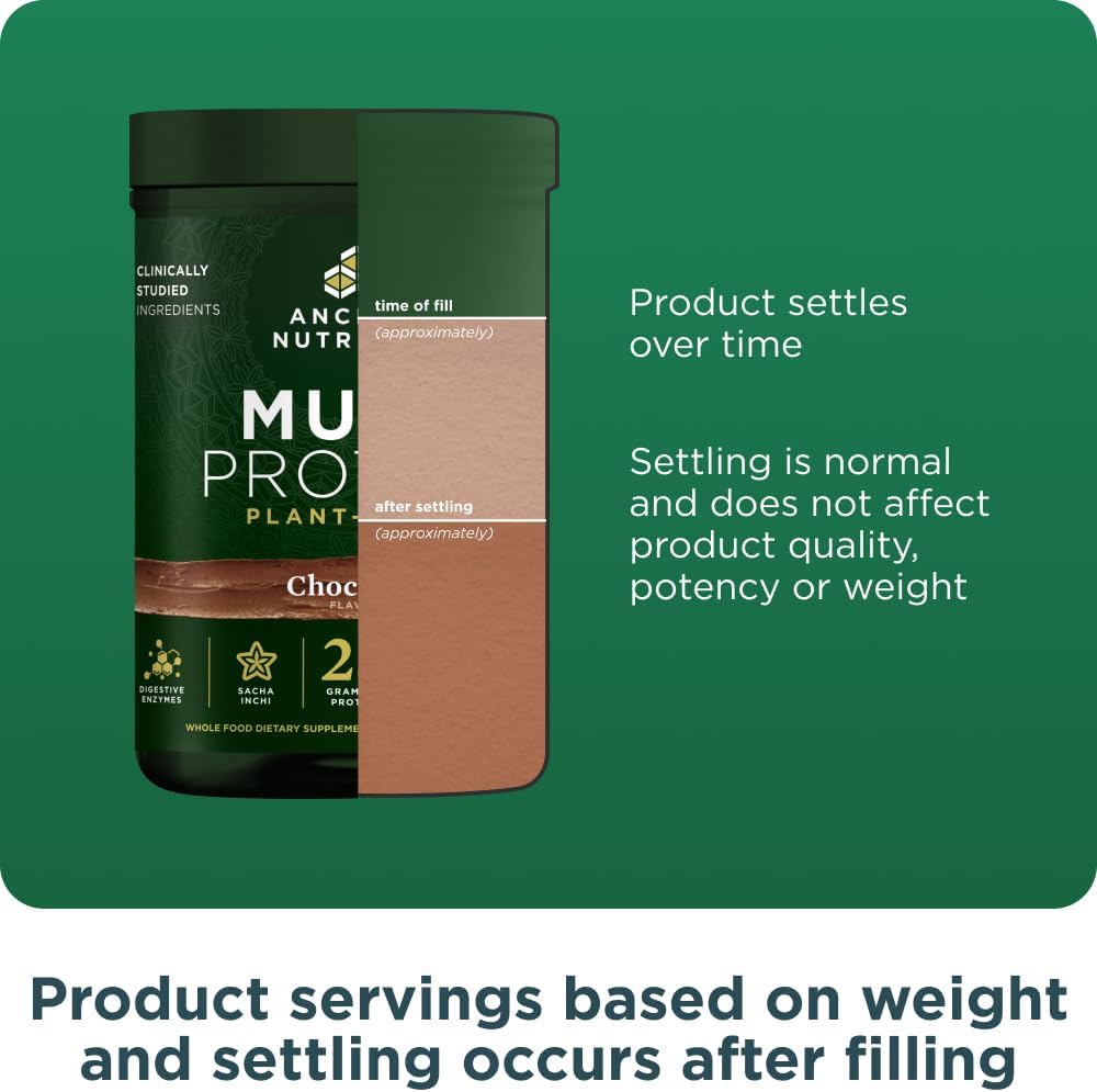 Ancient Nutrition Organic Multi Protein Plant Based Powder, 25g Protein, Hydrolyzed Pea Protein, Digestive Enzymes & Probiotics, Supports Muscle & Gut Health, Chocolate, 15 Servings - Image 8