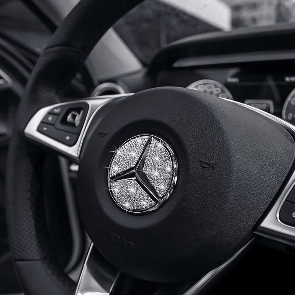 Adesivi per Volante Bling Cristallo 49mm Adesivi per Logo AMG Volante Accessori Interni per A E S CLA CLS GLA GLB GLC GLE GLS SL